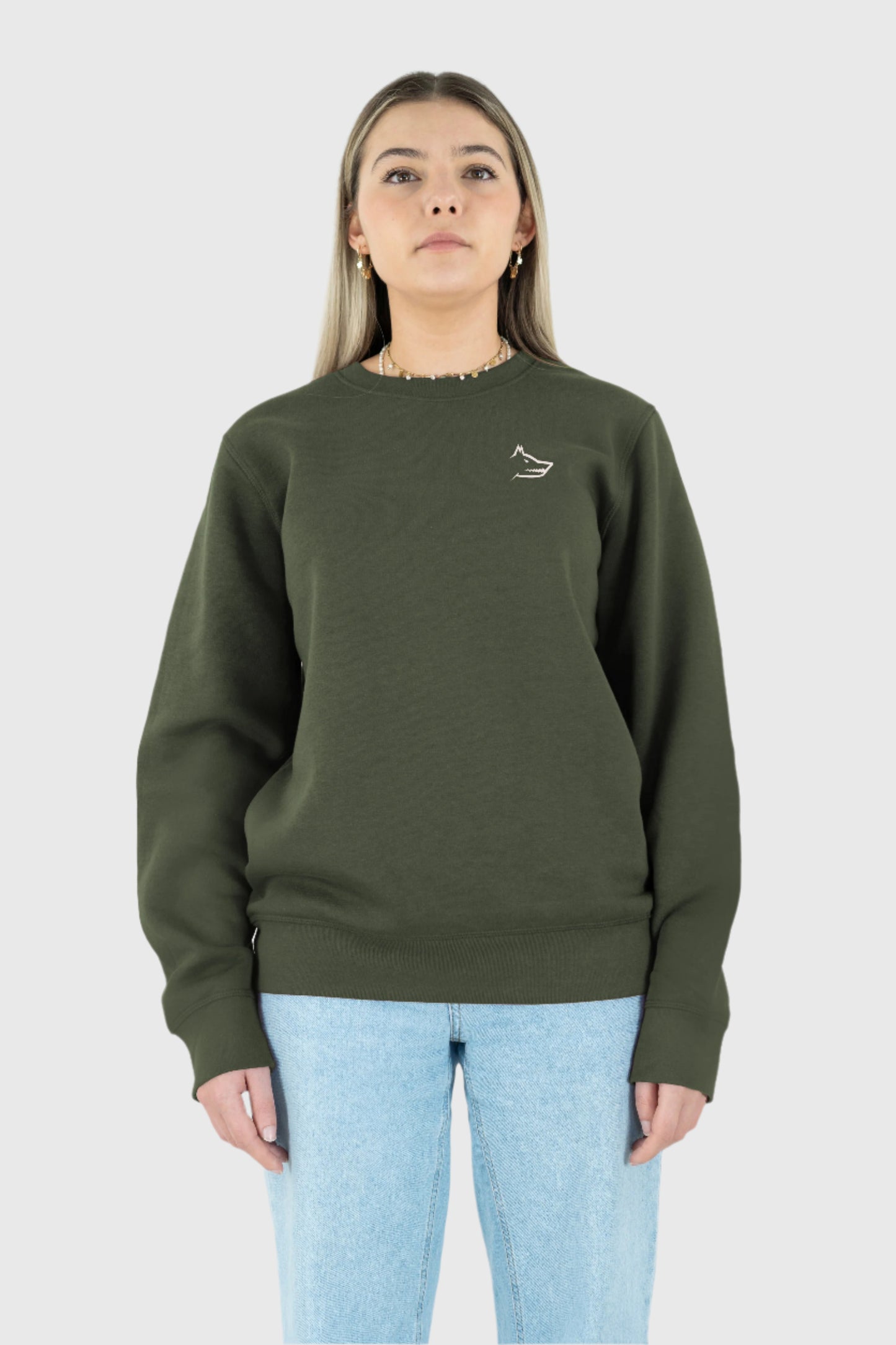 Essential Sweatshirt With Embroidered Logo - Khaki