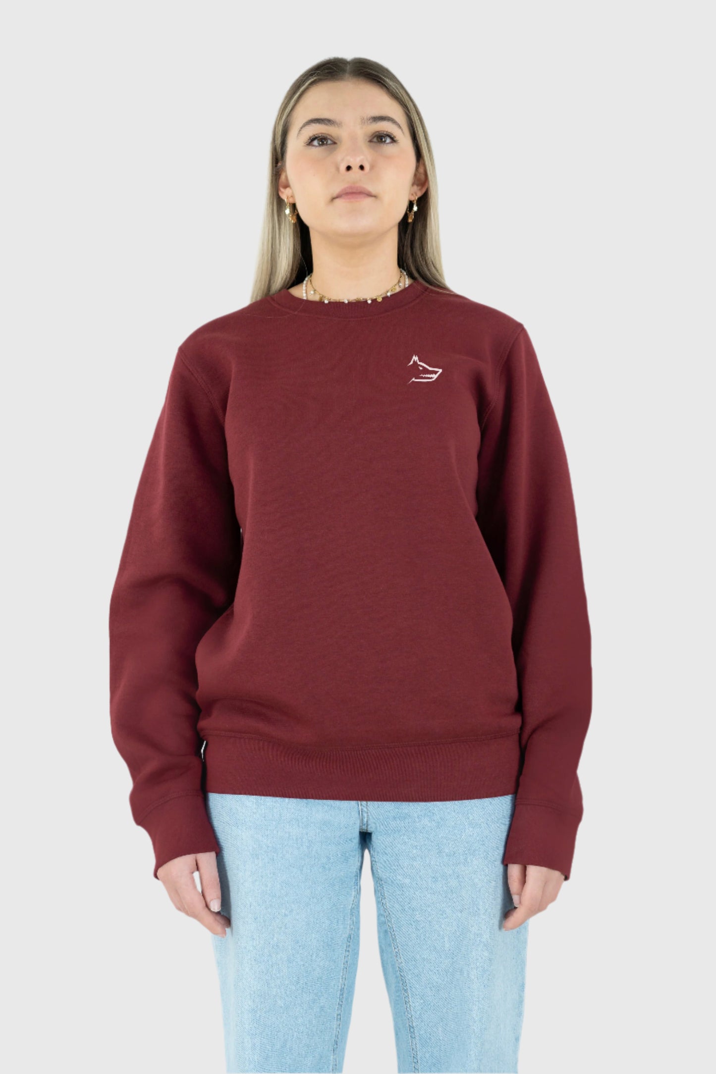 Essential Sweatshirt With Embroidered Logo - Burgundy