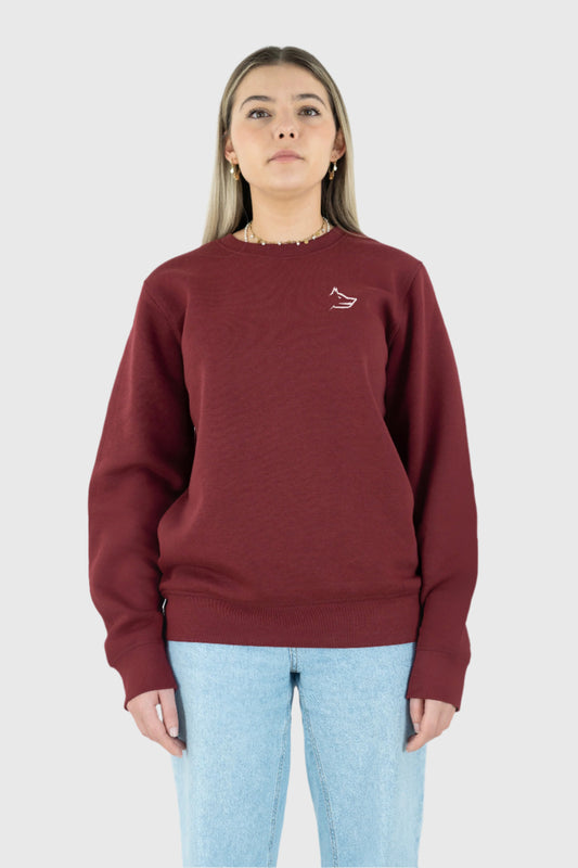 Essential Sweatshirt With Embroidered Logo - Burgundy