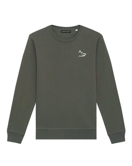 Essential Sweatshirt With Embroidered Logo - Khaki