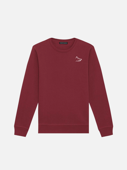 Essential Sweatshirt With Embroidered Logo - Burgundy