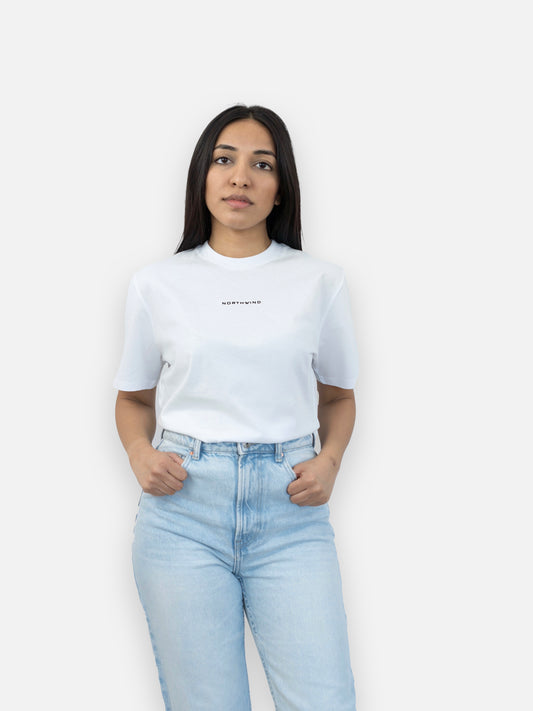 Paris Essential White T-shirt with Logo Embroidery
