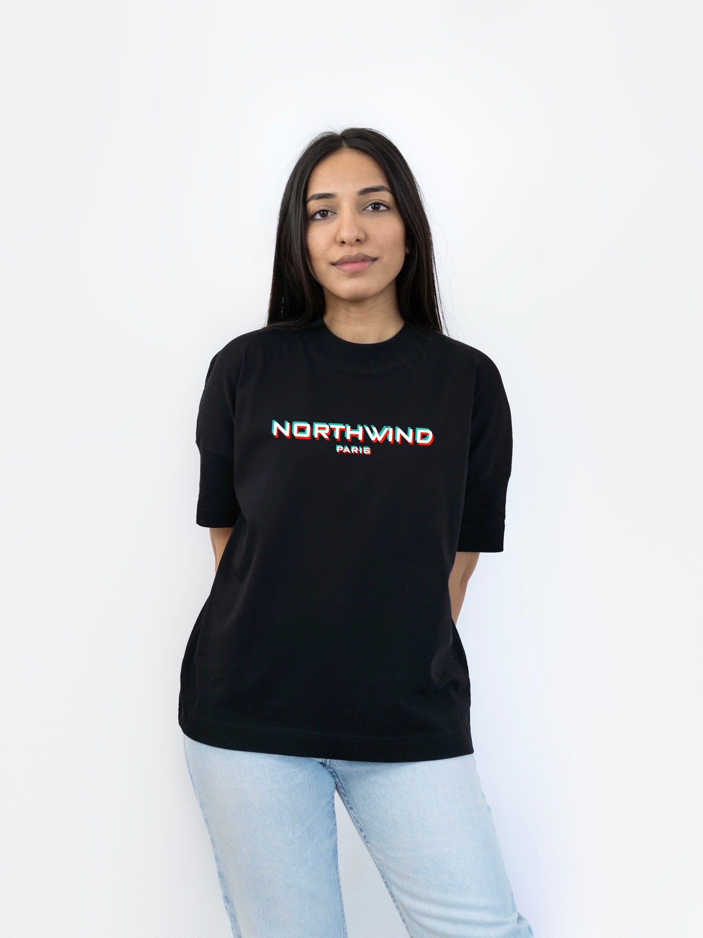 Organic T-Shirt with Glitch Design - Paris