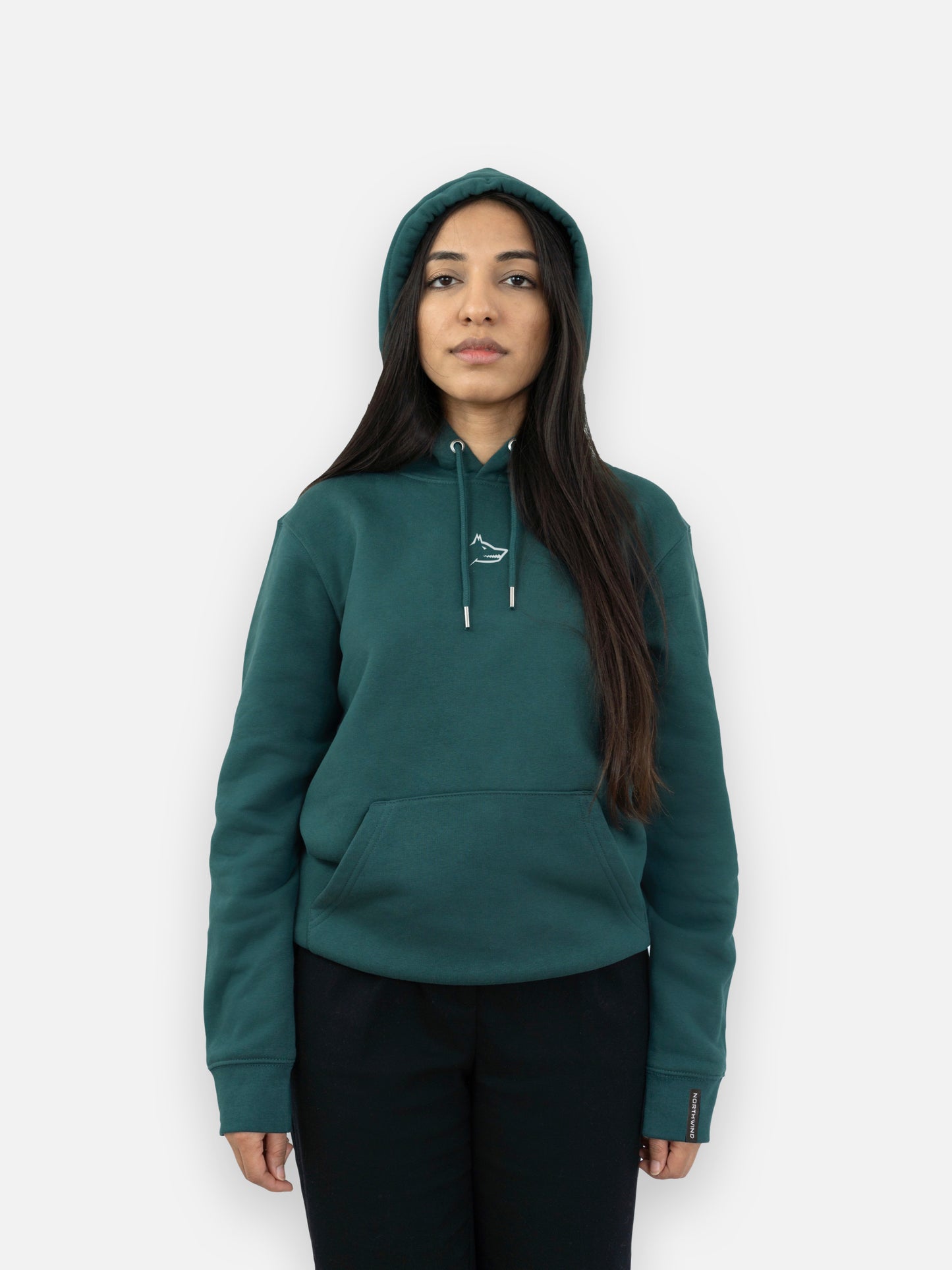 Essential Hoodie With Embroidered Logo - Black