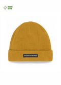 Mustard organic cotton Northwind beanie with a Northwind logo