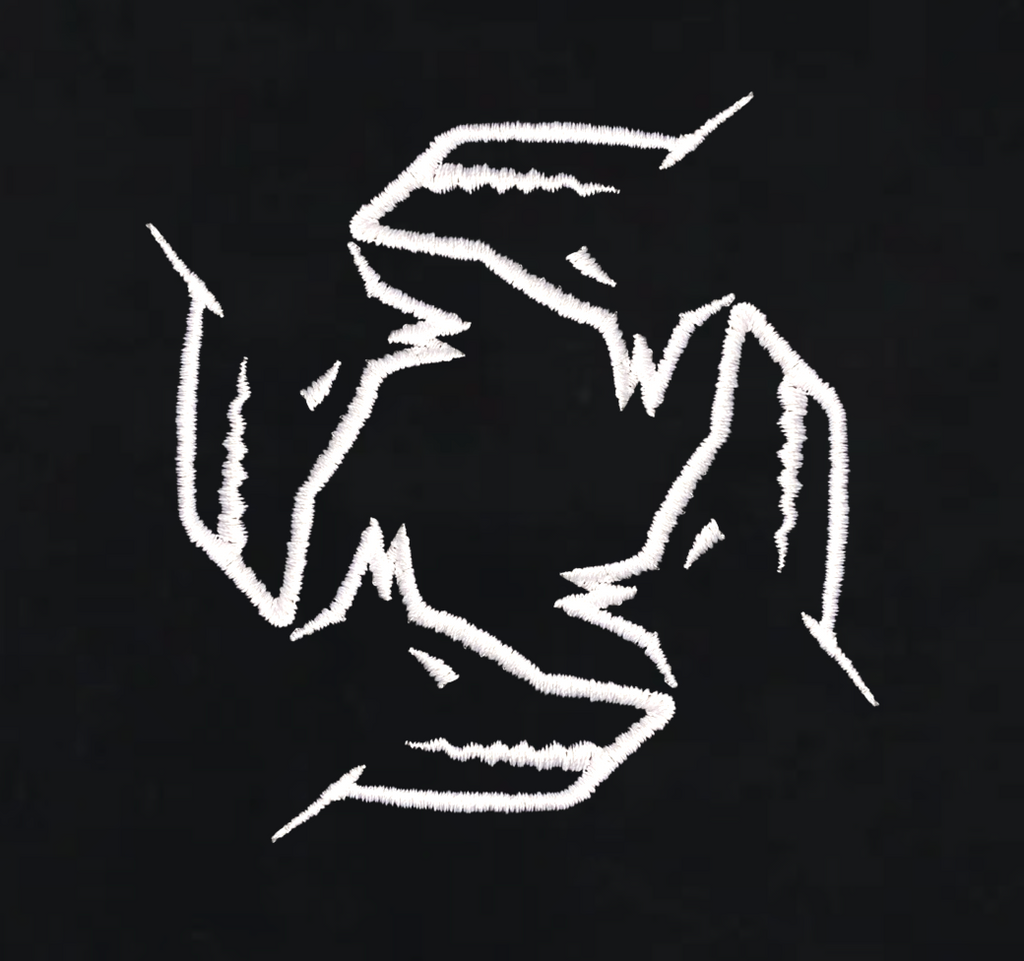 White Northwind Storm of Wolves design on a black background