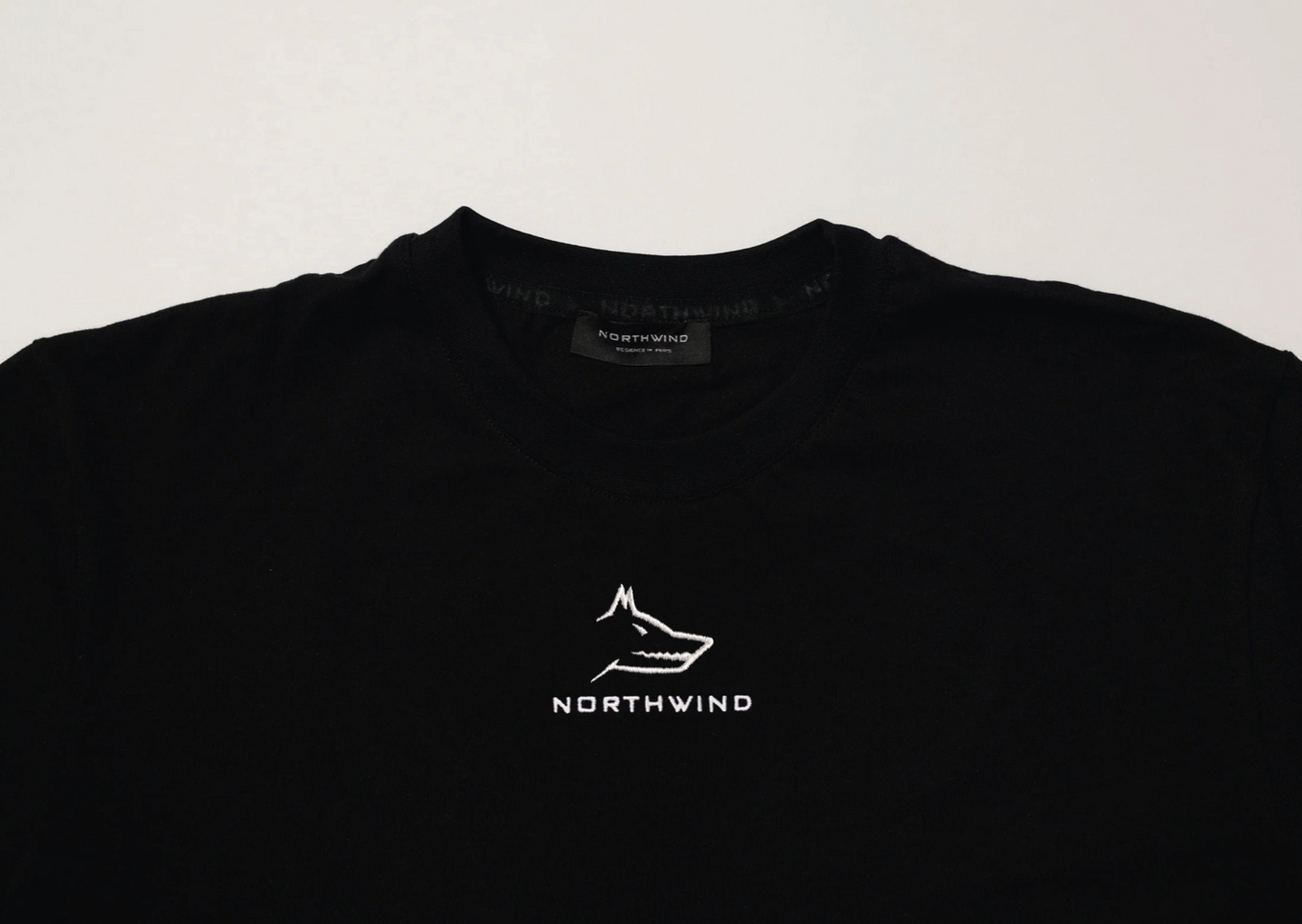 Northwind Wolf Black T-shirt with Embroidery