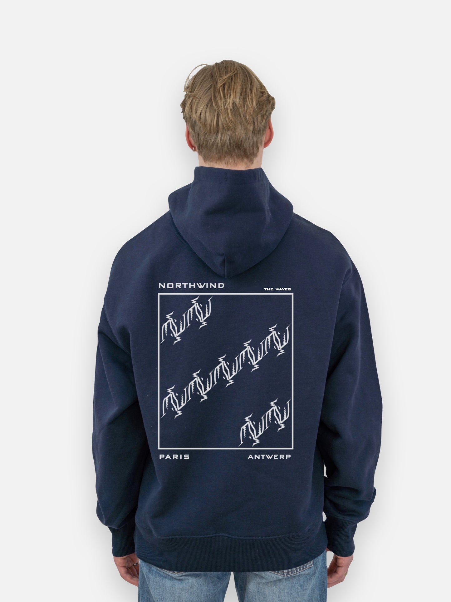 The Waves Organic Heavy Hoodie - French Navy