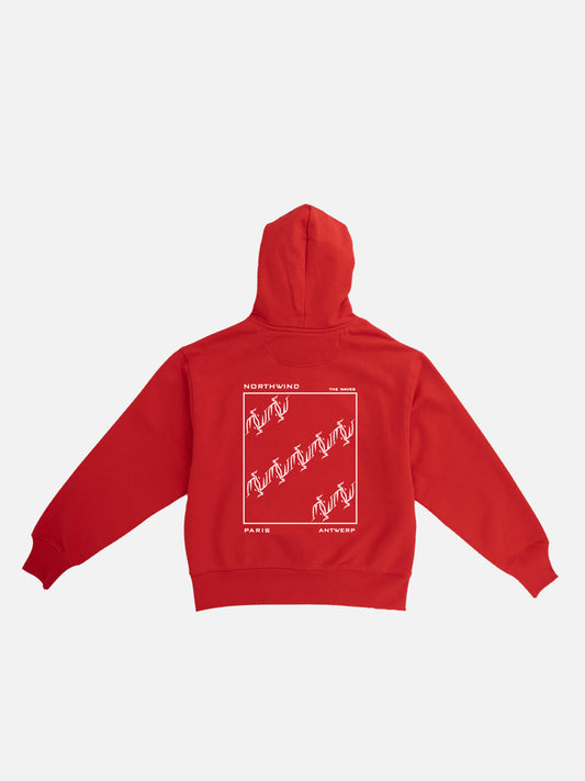 The Waves Organic Heavy Hoodie - Red