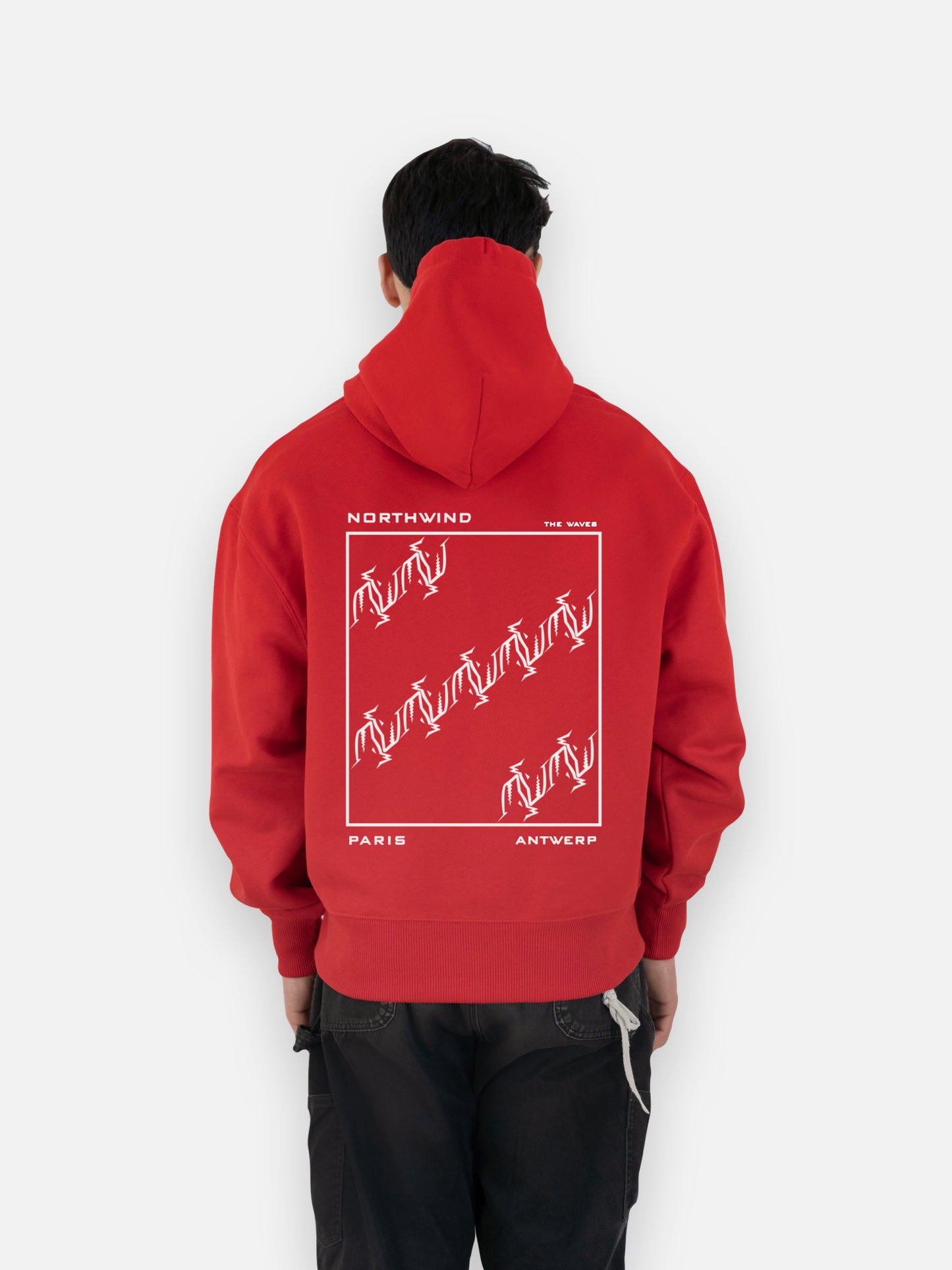 The Waves Organic Heavy Hoodie - Red