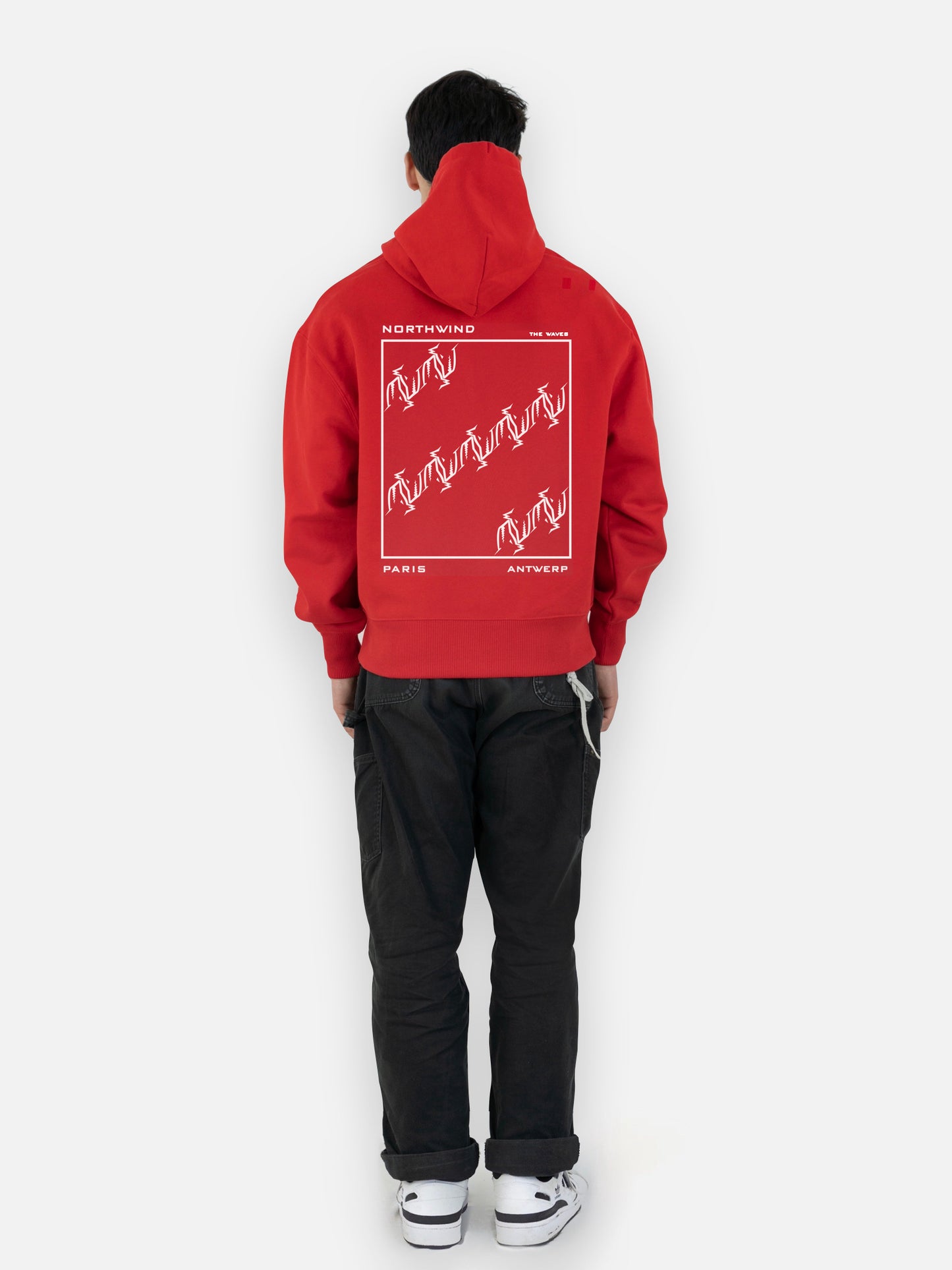 The Waves Organic Heavy Hoodie - Red