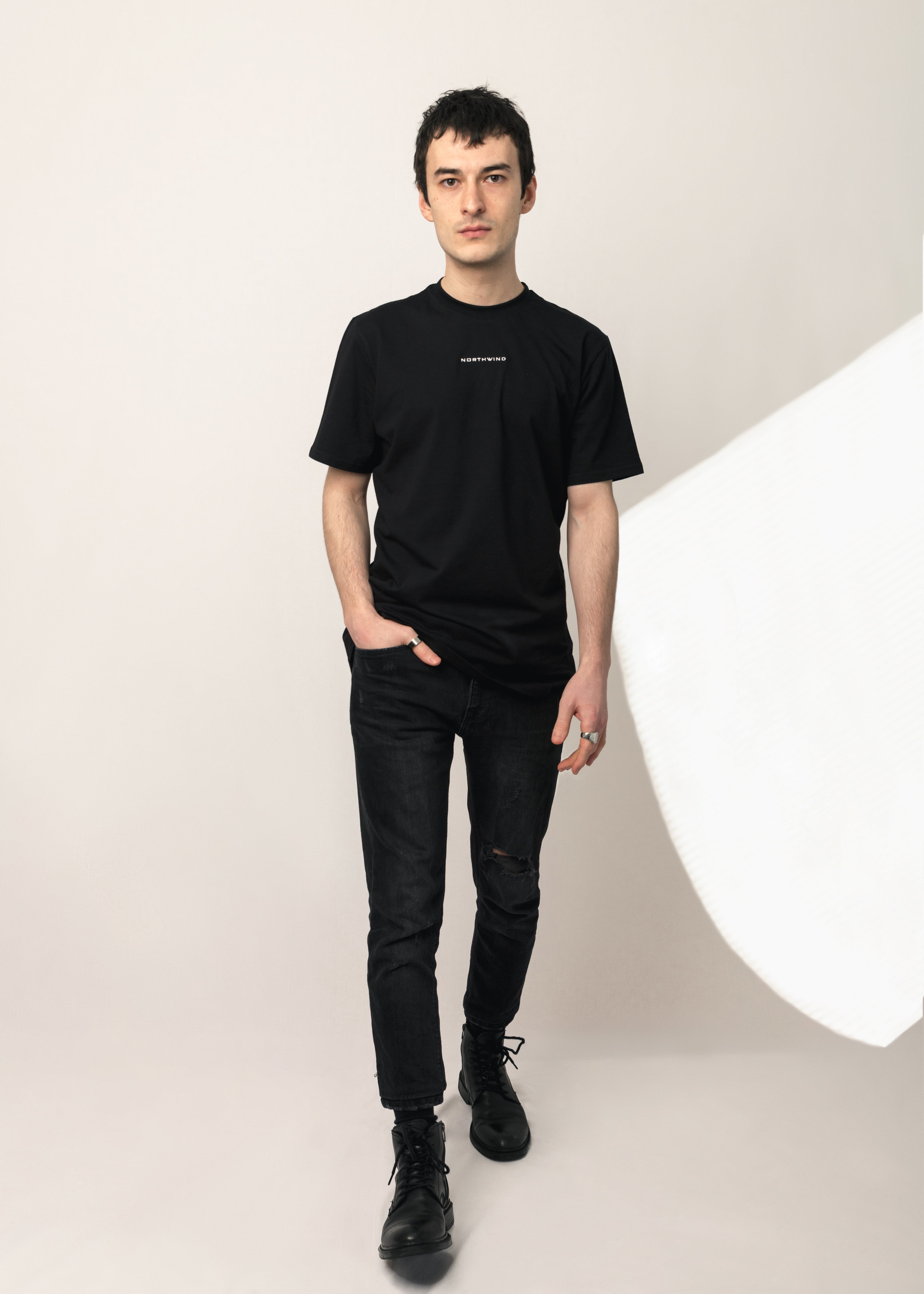 Paris Essential Black T-shirt with Logo Embroidery