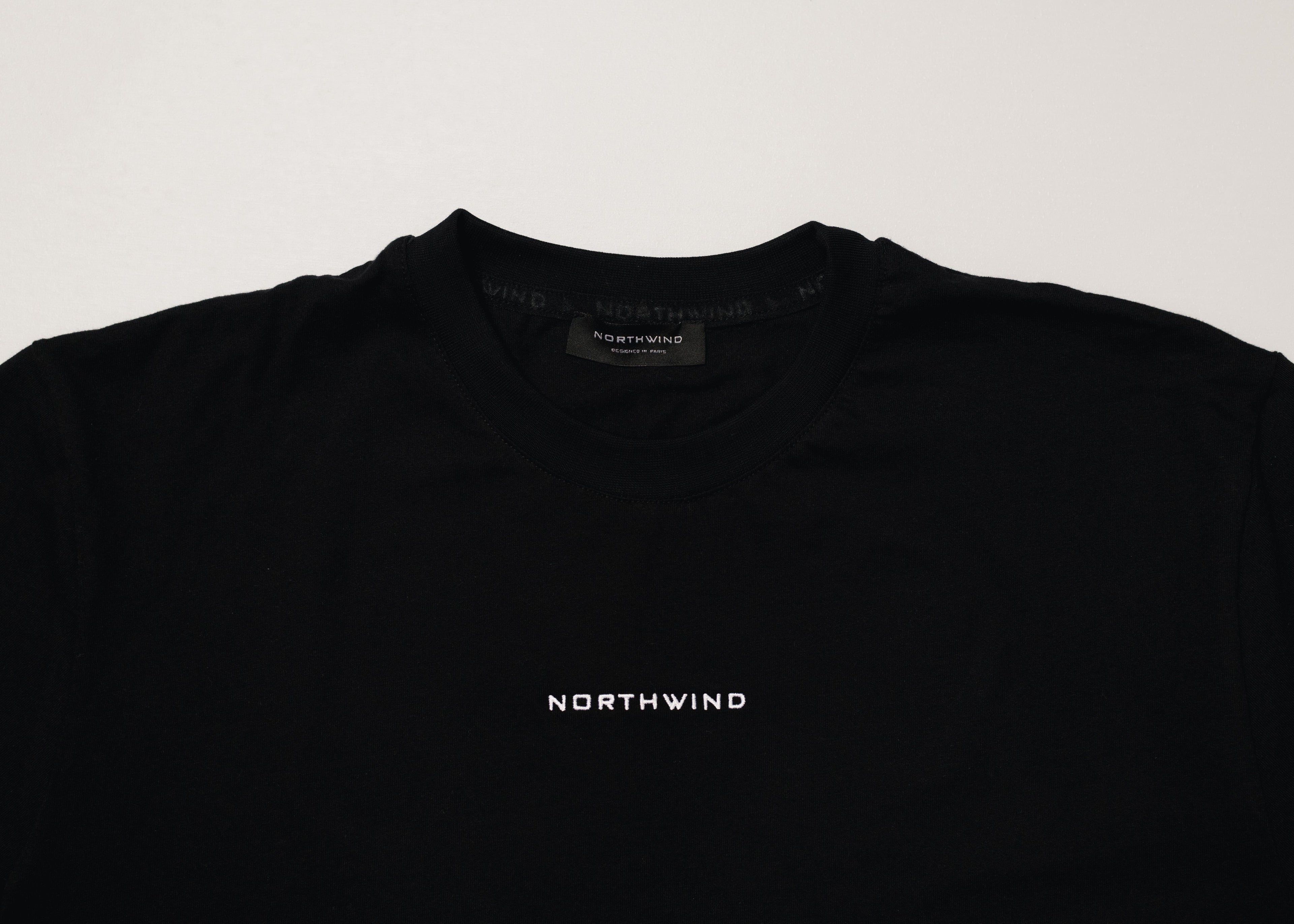 Essential Black T-shirt with Logo Embroidery