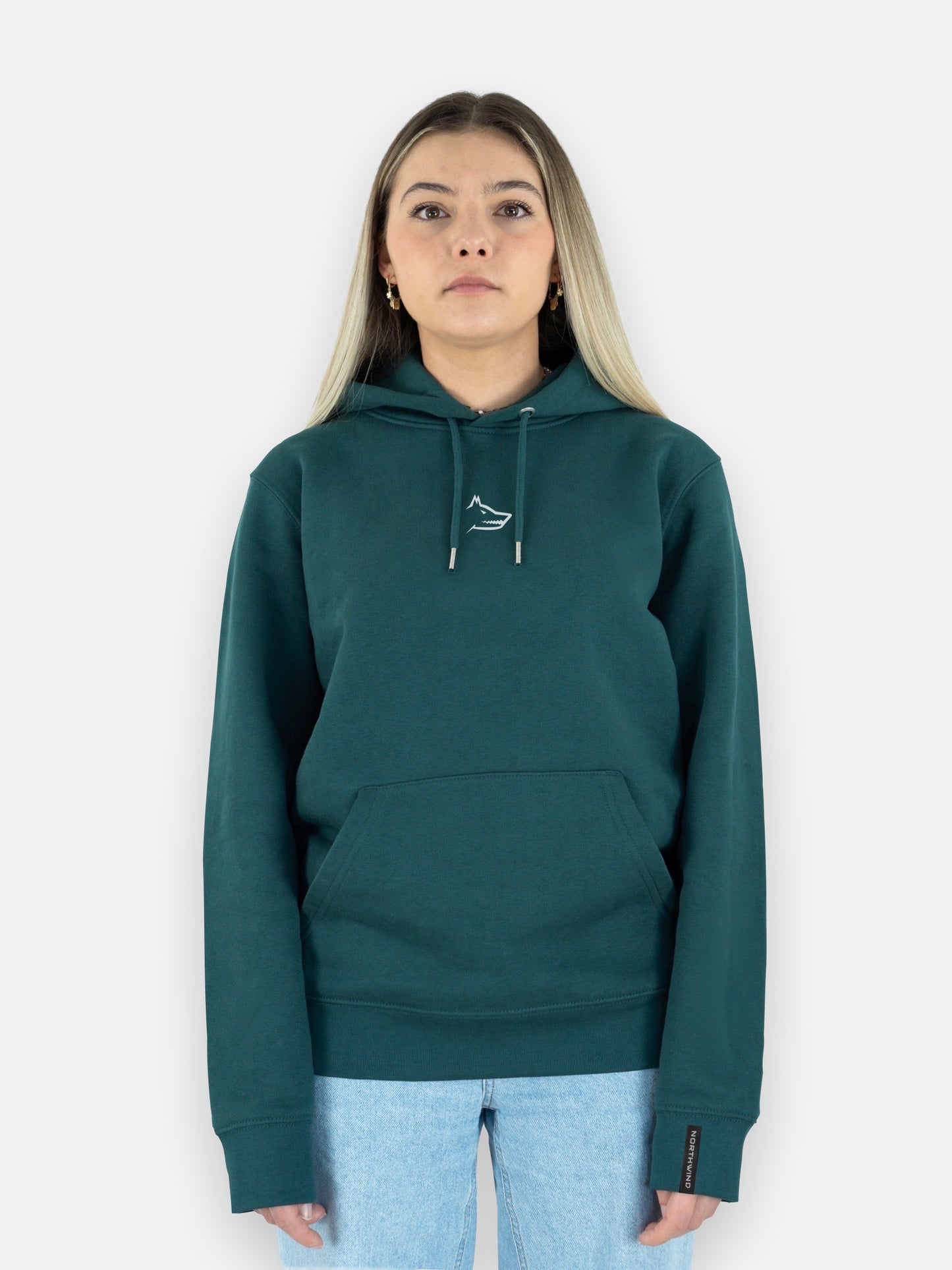 Essential Hoodie With Embroidered Logo - Glazed Green