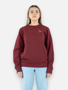 Essential Sweatshirt With Embroidered Logo - Burgundy
