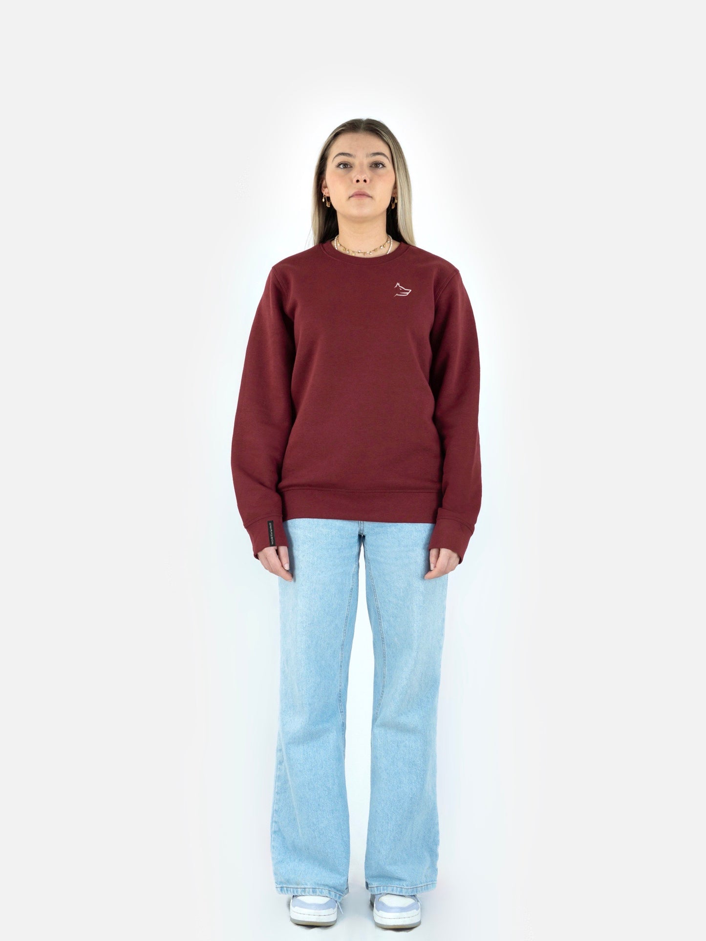 Essential Sweatshirt With Embroidered Logo - Burgundy