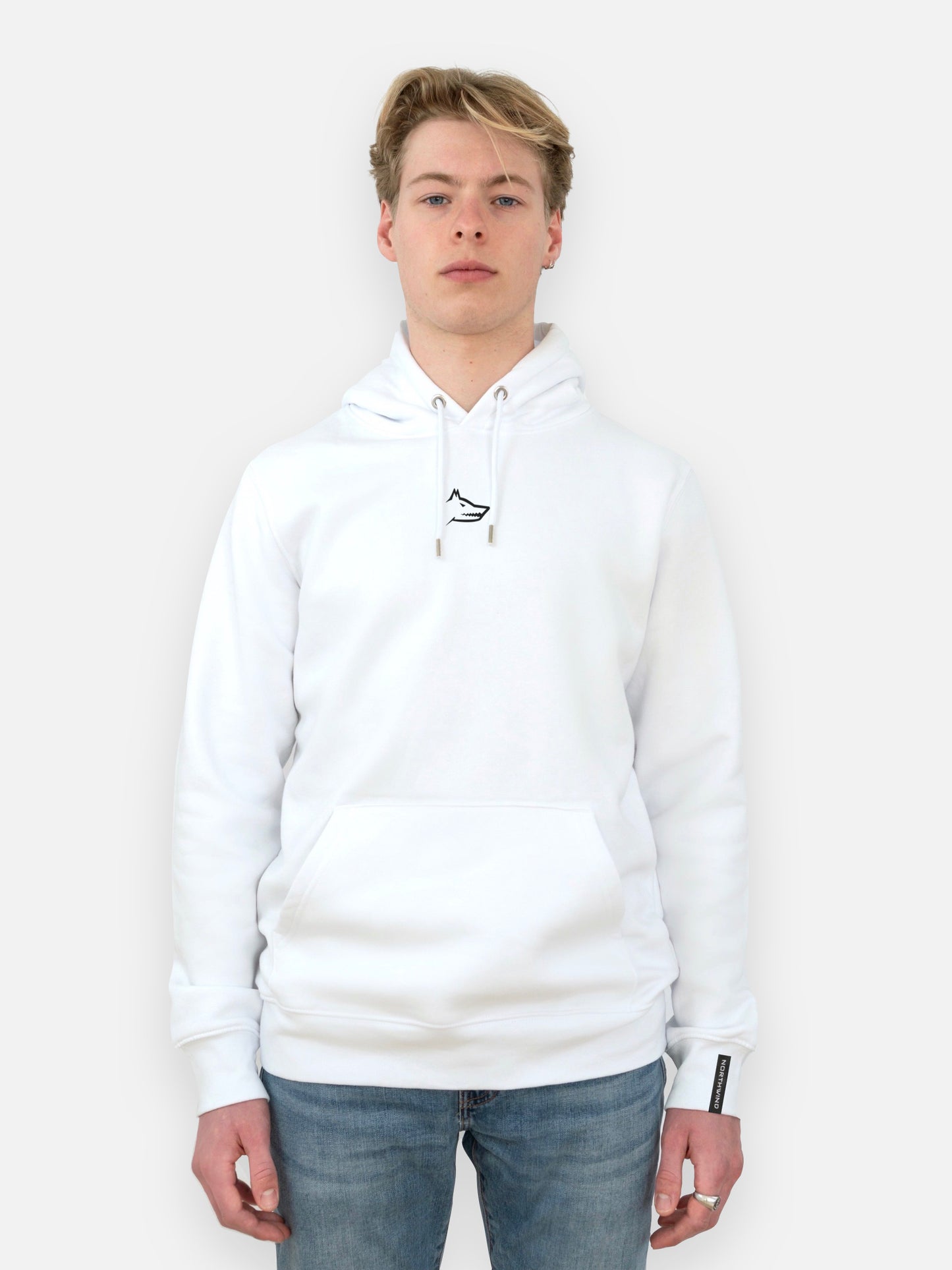 Essential Hoodie With Embroidered Logo - White