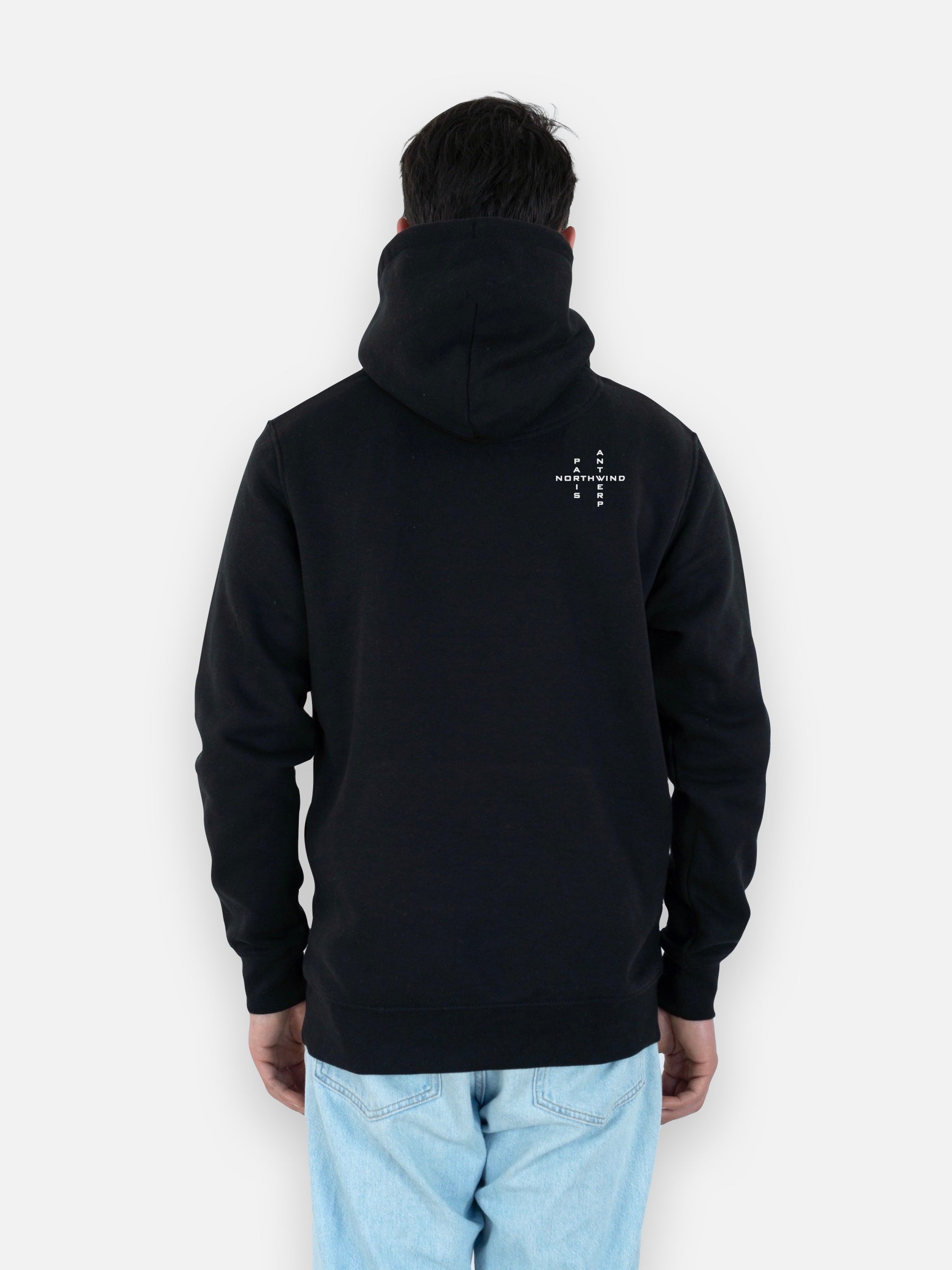 Essential Hoodie With Embroidered Logo - Black