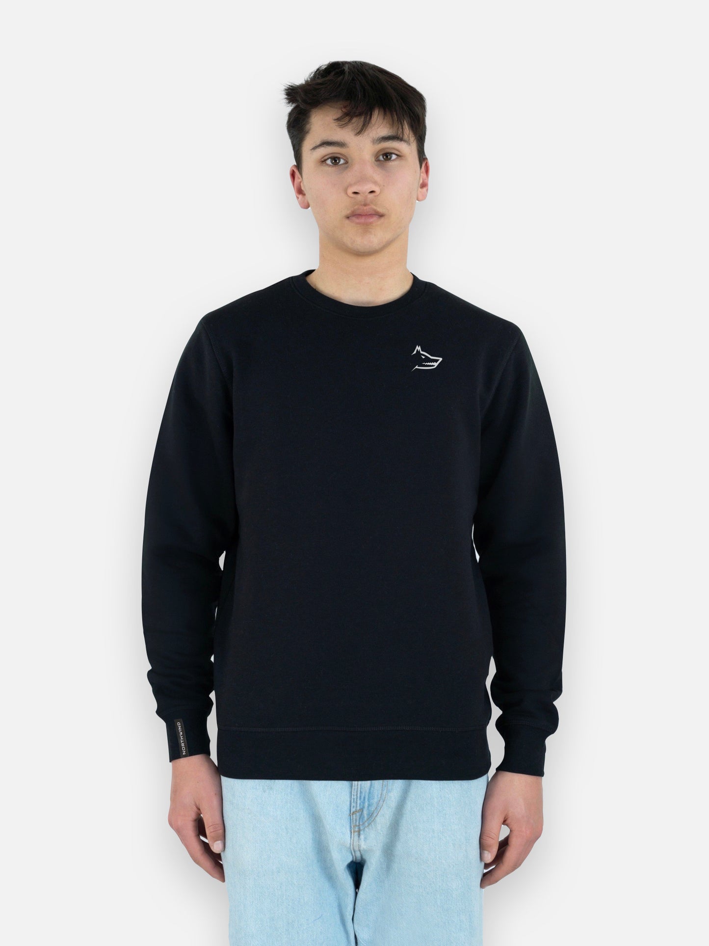 Essential Sweatshirt With Embroidered Logo - Black