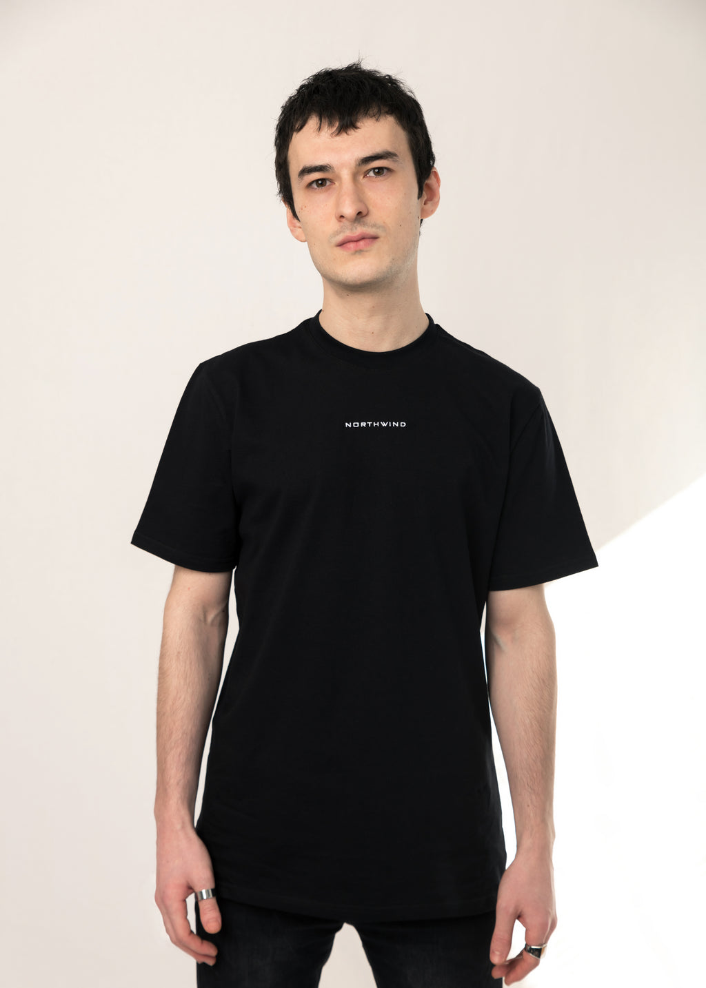 Paris Essential Black T-shirt by Northwind Antwerp & Paris with minimalist logo embroidery